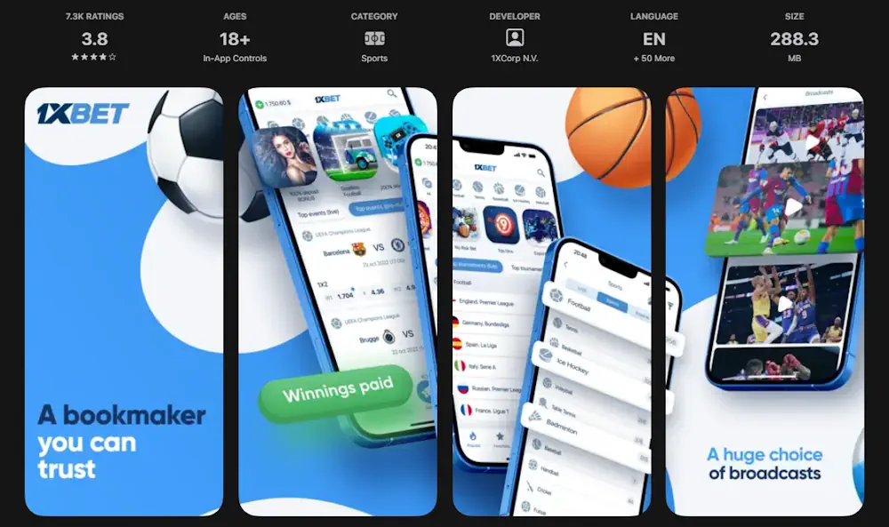 1xBet App in App Store Screenshot